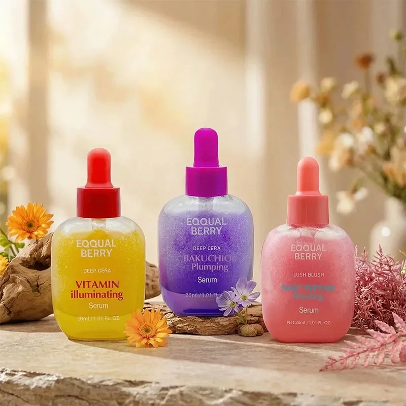 Sérum Calmante Renovador EQQUALBERRY 30ml Original Coreano, Série de Séruns Faciais Faceshine, Essência Nutritiva e Preenchedora com Vitamina C