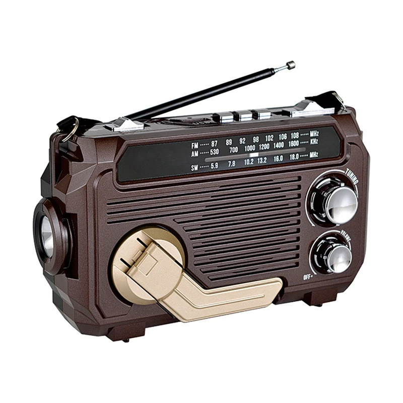 Radio Hand Crank Power Generation Solar Charging Plastic Three-Band Bluetooth Card MP3 Multifunction Play Radio