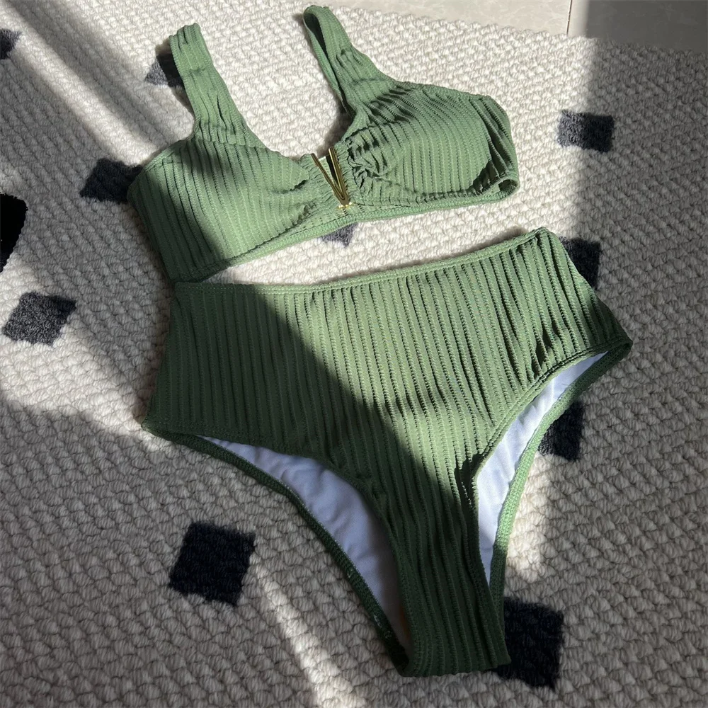 مثير بيكيني أبيض ارتفاع الخصر ملابس السباحة النساء التضليع الخامس سلك Tankini ملابس الشاطئ عطلة الزي الاستحمام لباس سباحة biquini