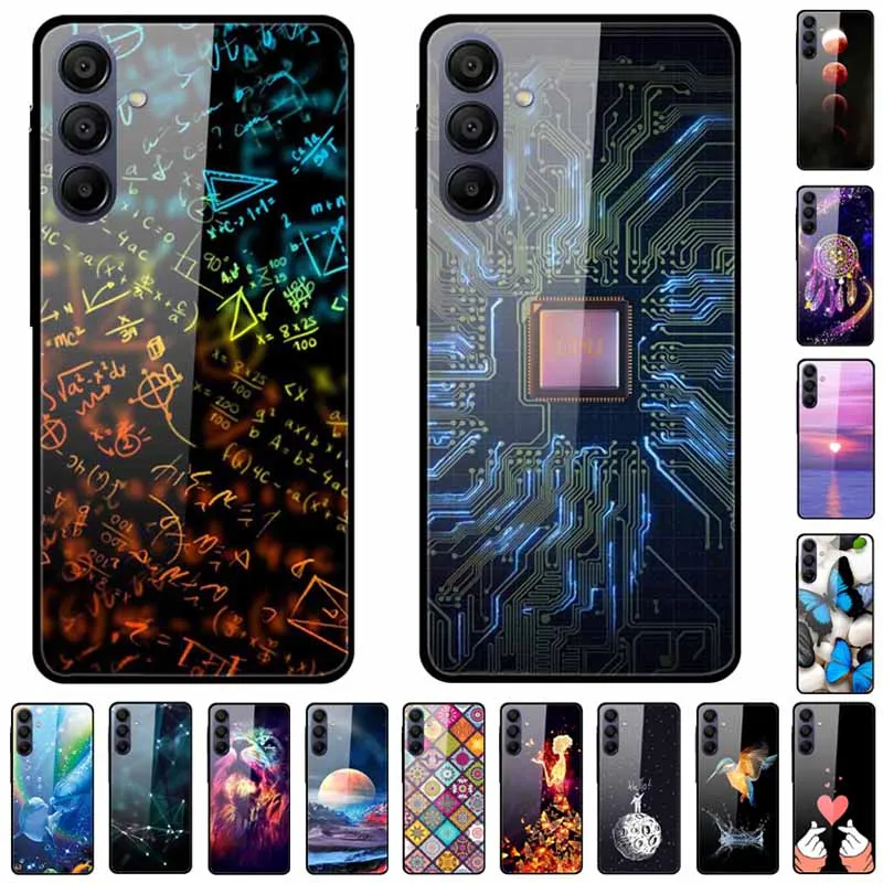 For Samsung A35 Case Tempered Glass Space Soft Bumper for Galaxy A05s Cover Starry on for Galaxy A35 Protection Hard Back Shells