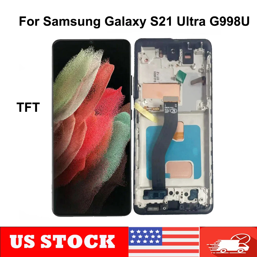 incell For Samsung Galaxy S21 Ultra SM-G998U G998U/W LCD Display Touch Screen Frame Replacement