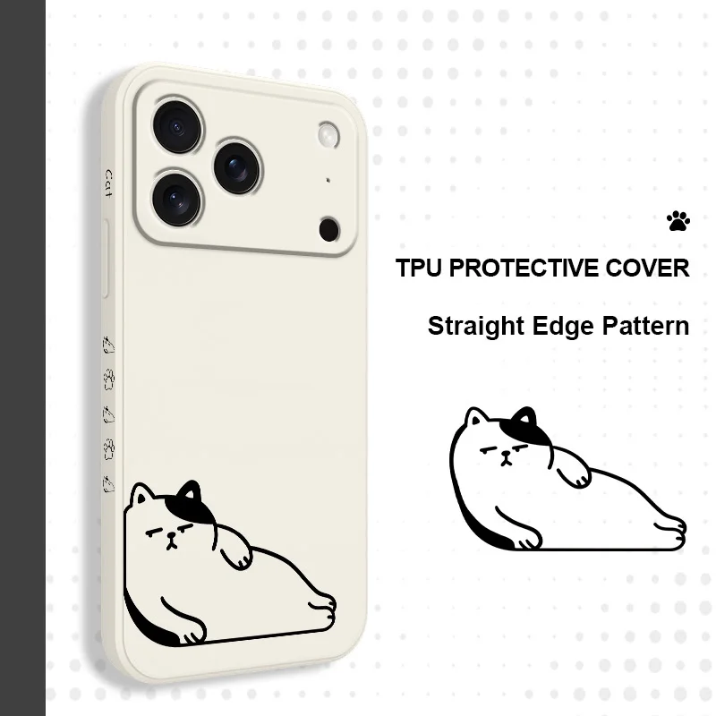 

A Dazed Cat Phone Case For iPhone 17 Air 16 16e 15 14 13 Pro Max Plus Mini Liquid Silicone Soft Cover