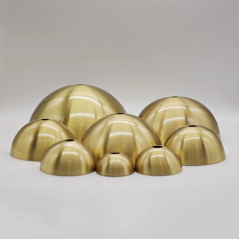 Accesorios de lámpara colgante de cabeza redonda especial redonda de latón puro piezas de cobre engrosadas lámpara de escritorio base de pantalla semicircular