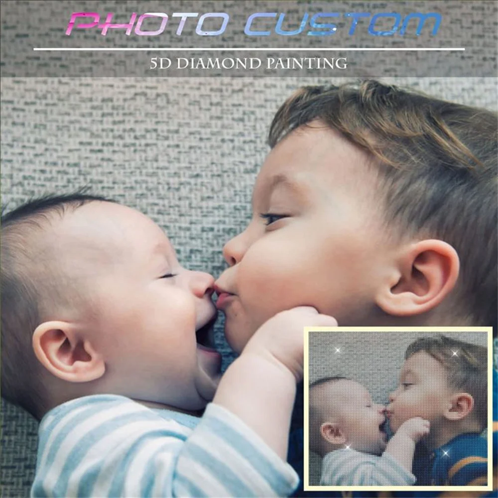 HUACAN Customized Photo 5D Diy Diamond Painting Customized Photos Of Family And Parents Diamond Mosaic Home Decoration Modern
