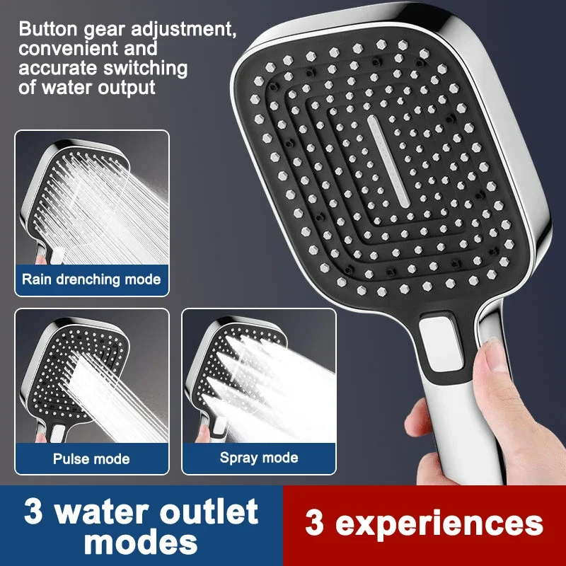 Large Panel High Pressure Handheld Shower Head Powerful Shower Spray Sets Rain Shower Mixer Home Bathroom Accessories