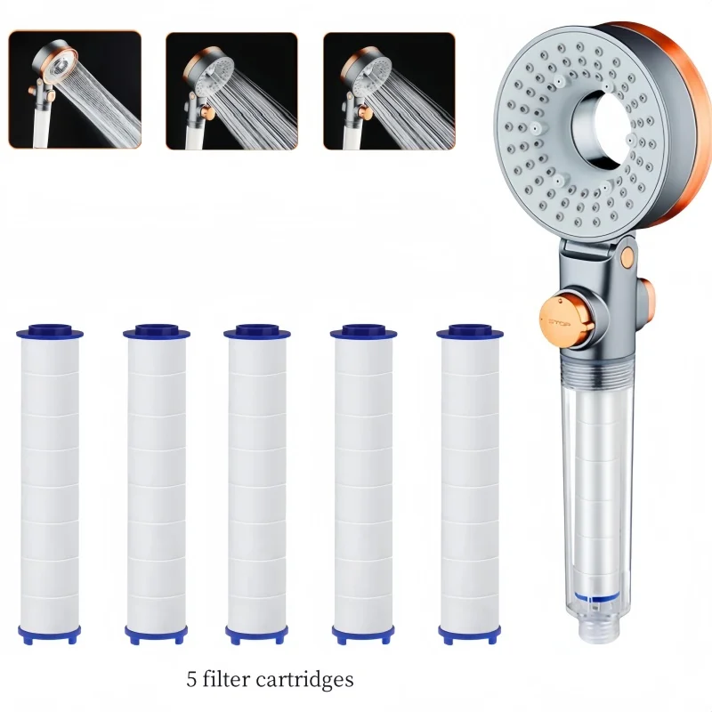 Shower Enclosure with Filter, High Pressure Shower Head with 3 Modes, Water Saving Bathroom Showers, Rain Shower Head