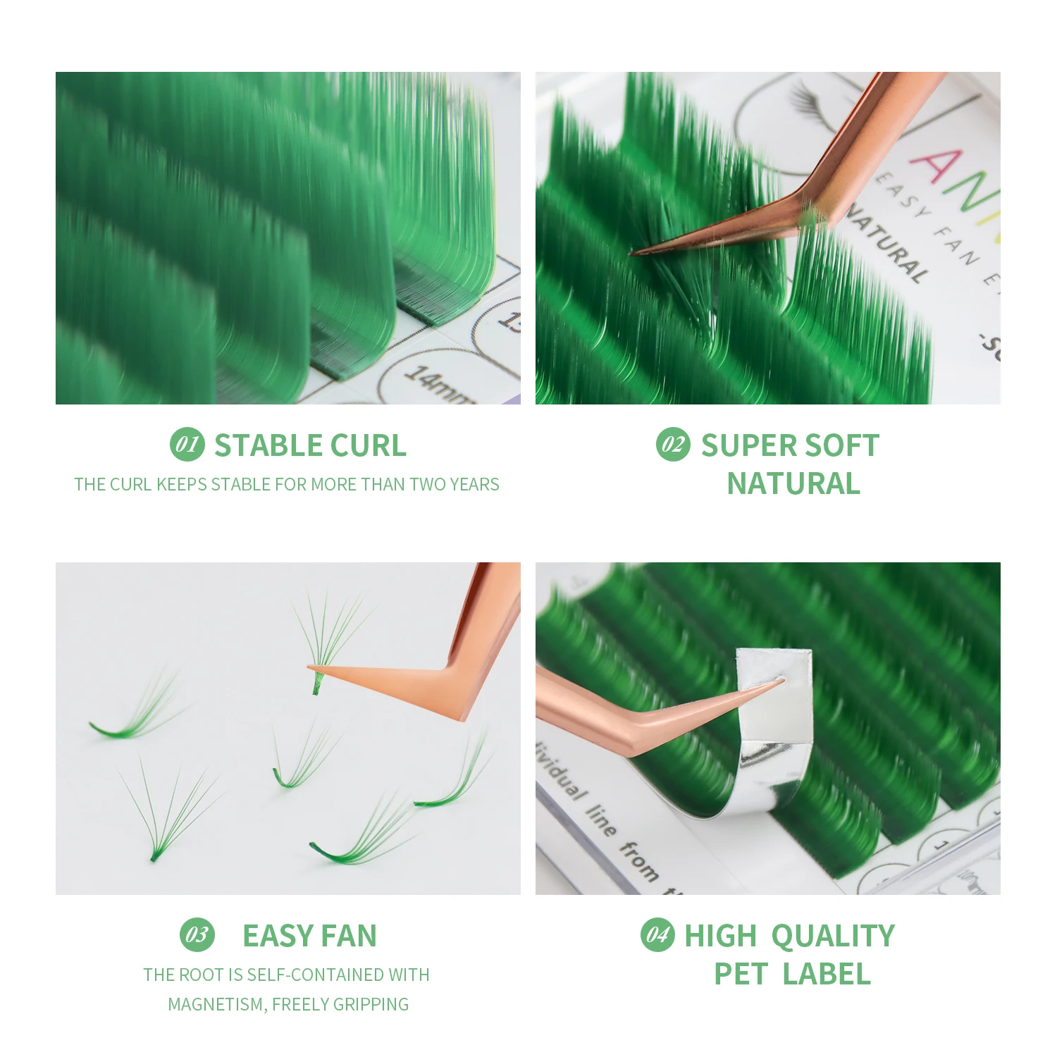 ANNAFRIS Easy Fan Lash Extensions Colored C/D/L Individual Eyelash Extension Colorful Fanning False Lashes for Makeup Wholesale