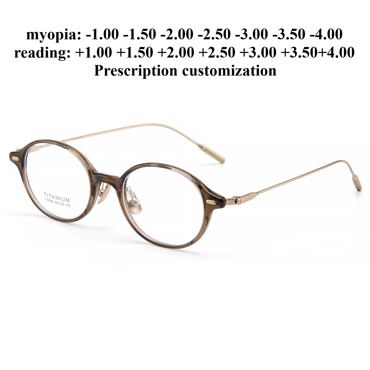 

49Mm small face oval women's anti-blue light reading glasses custom myopia astigmatism prescription glasses