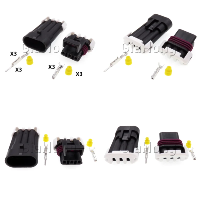 1 Set 3 Ways AC Assembly Auto Parts 12129615 Car Waterproof Socket Automobile Temperature Sensor Wire Harness Plugs 12110293