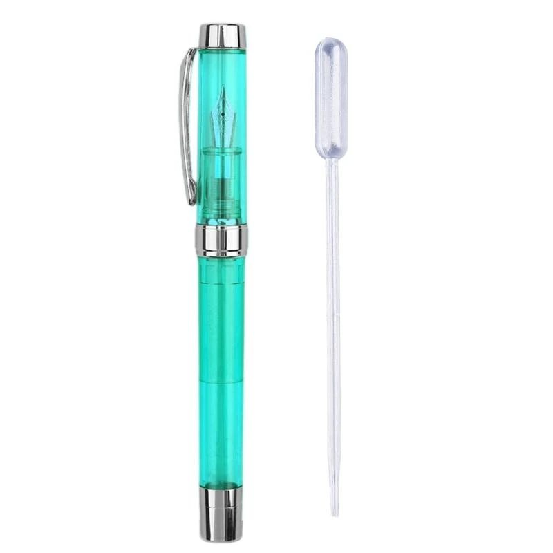 W89C Acrylic Fountain Pen Transparent Pen Barrel Large Capacity Remove to Refill Gift Calligraphy Pen for Students Kids