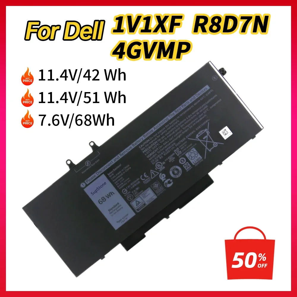

100% NEW R8D7N 4GVMP 1V1XF C5GV2 Battery for Dell Precision 3540 3550,For Inspiron 7590 7591 7791 2 IN 1,For Latitude 5500 5400