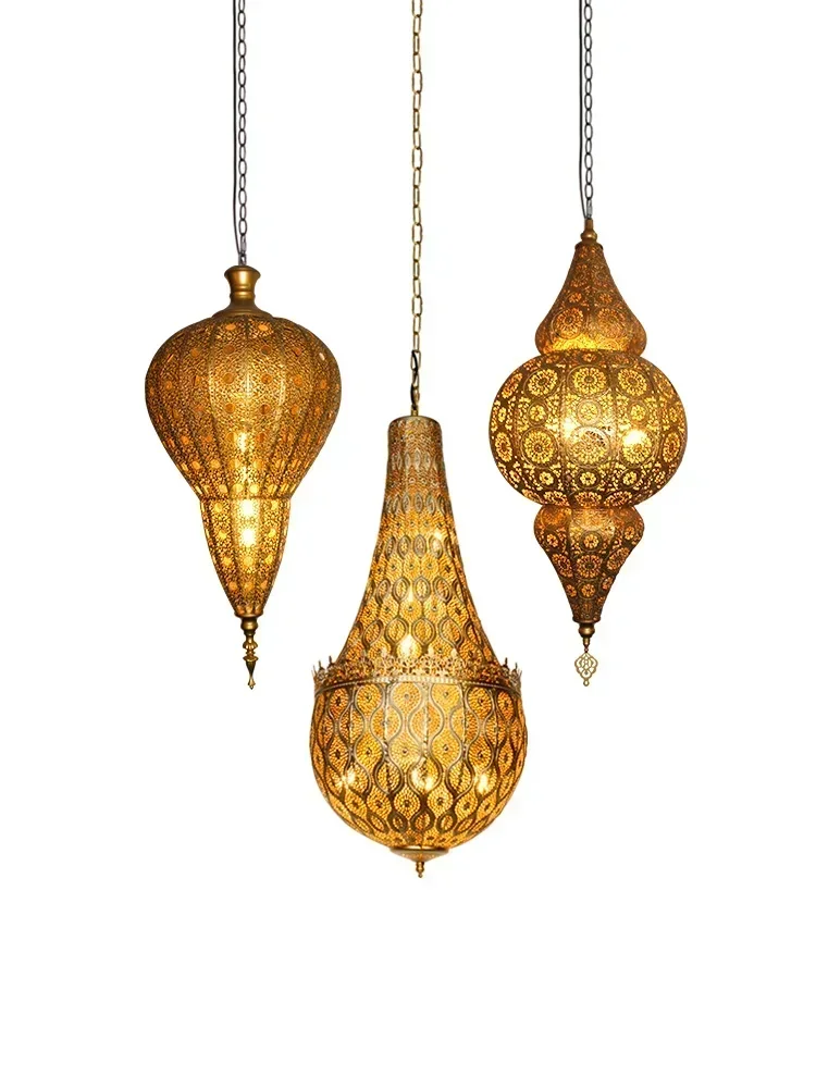 Modern Southeast Asia Moroccan Retro Vintage Industrial Wall Lamp LED E27 Gold Lustre Iron Art Decorative Wall Mounted Restauran