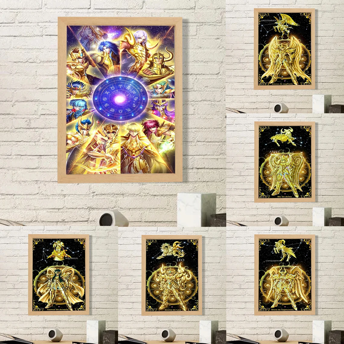 1pc frameless Canvas Paintings Anime Figure Saint Seiya Posters for Wall Art Golden Zodiac Home Decorations Decorative Paintings