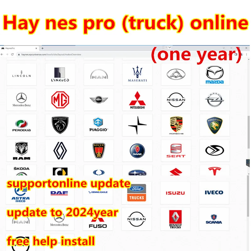 2024 Online Account for Haynes Pro And Haynes Pro Truck Car Repair Tools Auto Maintenance Software Support Printing Fast stable