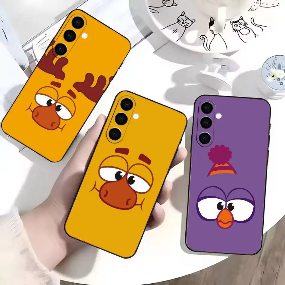 

Cartoon Russia S-smeshariki Phone Case For Samsung Galaxy A73,A72,A71,A70,A53,A52,A51,Soft Silicone Black Cover