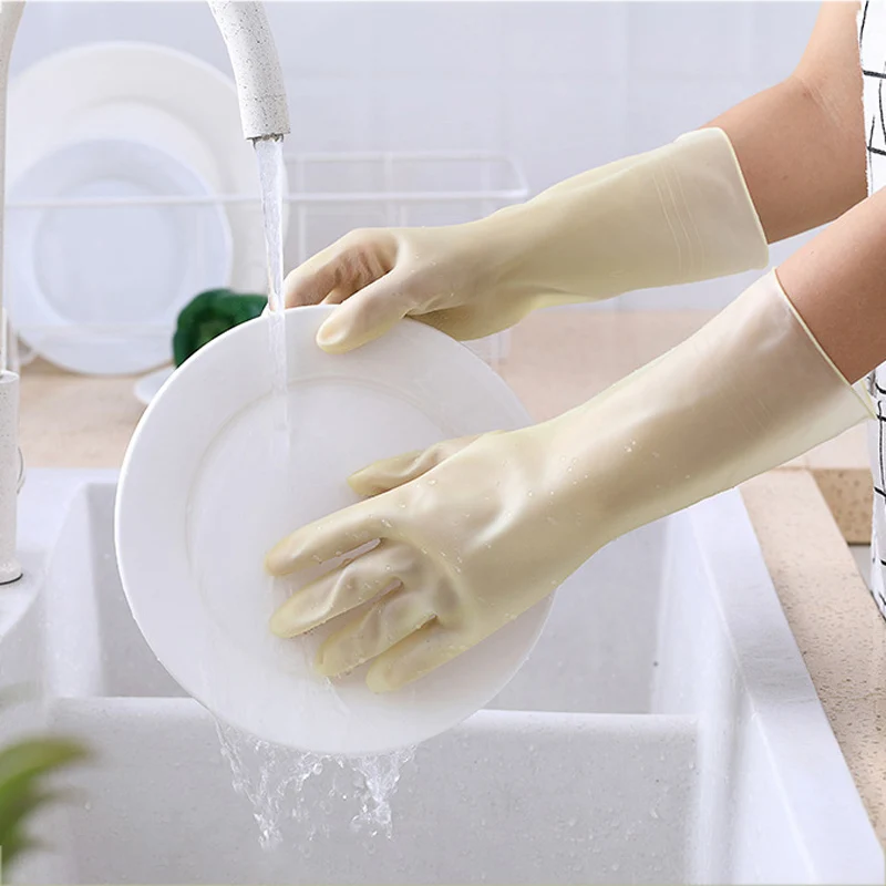 Reusable Household Gloves Waterproof Rubber Latex Cleaning Laundry Gloves Dishwashing Gloves for Kitchen Dish Washing