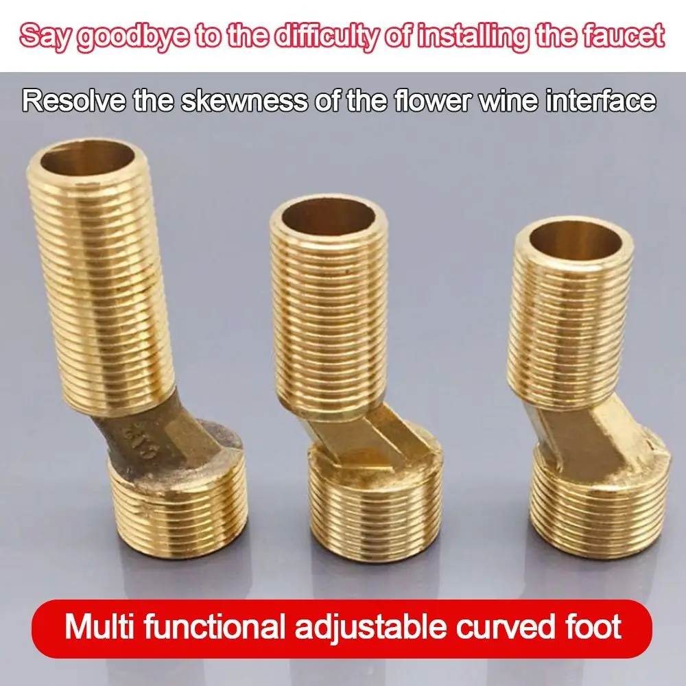 

Медный угловой изогнутый регулируемый угол ножки, удлиненный эксцентриковый винт, угловой настенный утолщенный адаптер для смесителя для душа