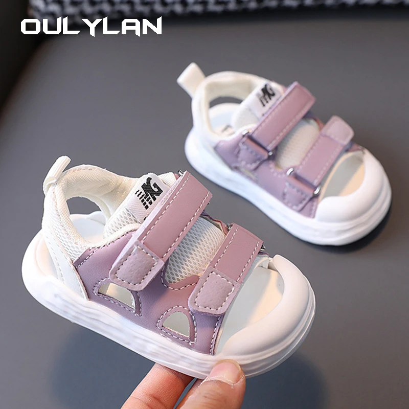 

OULYLAN Anti Slip Soft Sole Sandals 1-6 Year Old Kid's Shoes Trendy Casual Baby Walking Shoes Baby Toes-covered Anti-kick Sandal