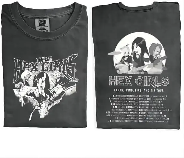 Bellelement The Hex Girls Rock Tour T-Shirt Y2K Vintage Gothic T-Shirt