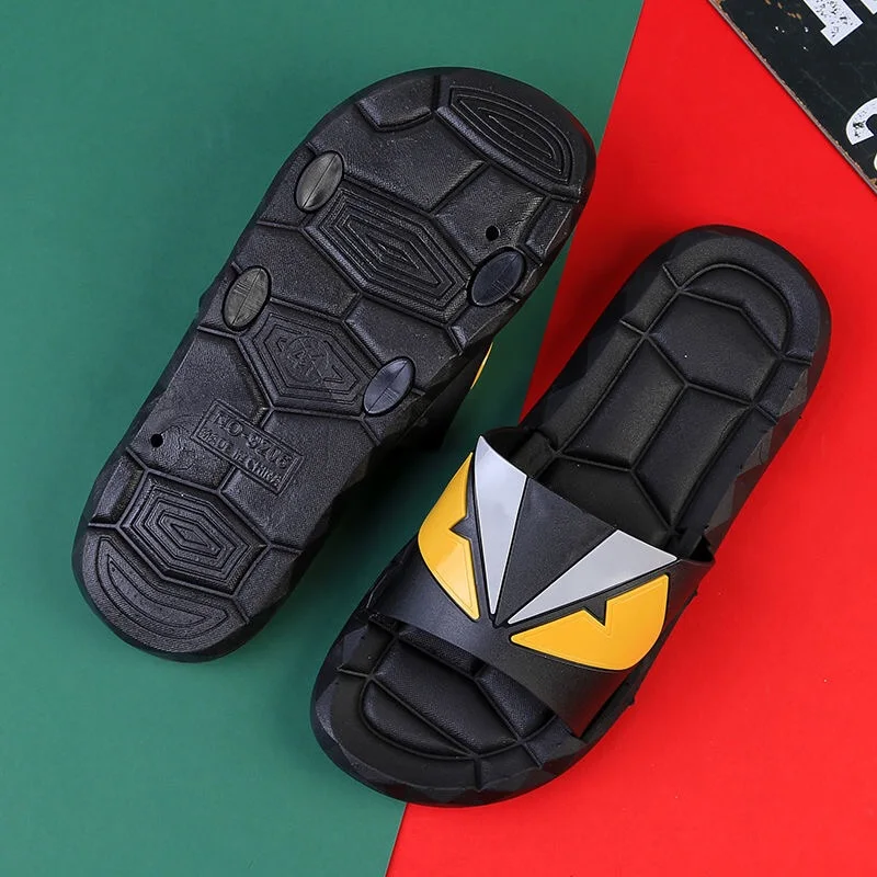 Fashion Monster Men Slippers Summer Homewear Bathroom Flats Designer Shoes Sandals Non-slip Soft Beach Flip Flops Slides Novelty