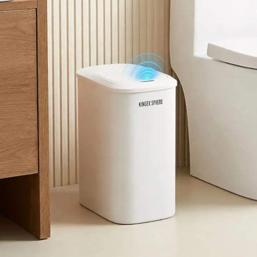 

Motion Sensor Trash Can 2.6 Gallon Automatic Bathroom Garbage Can with LidTouchless Smart Slim Small Narrow Waste Basket Odor C