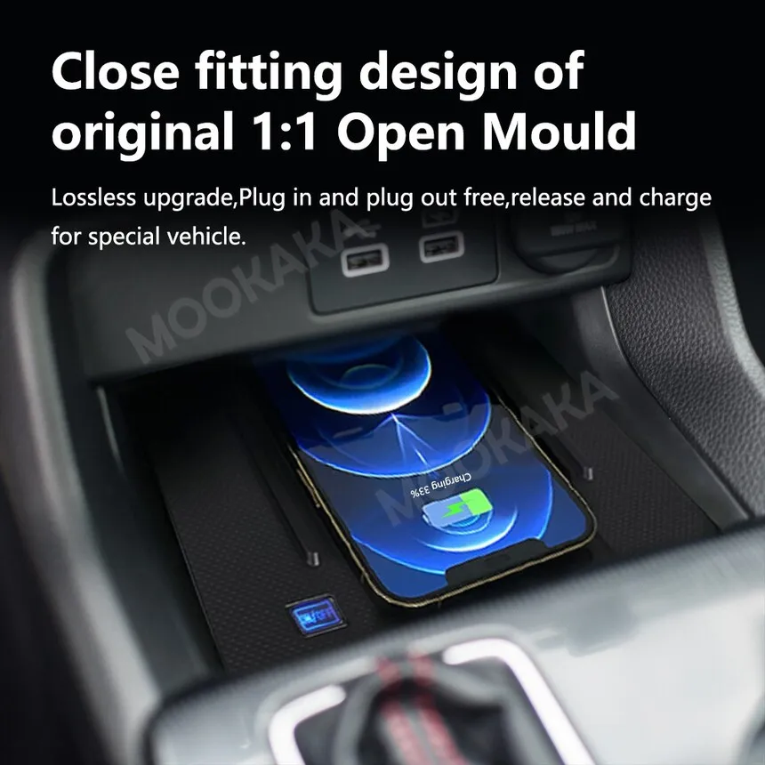 

For Honda Civic 11th Generation 2021-2022 Quick QI Car Wireless Charger Fast Charging Intelligent Infrared Phone Dashboard