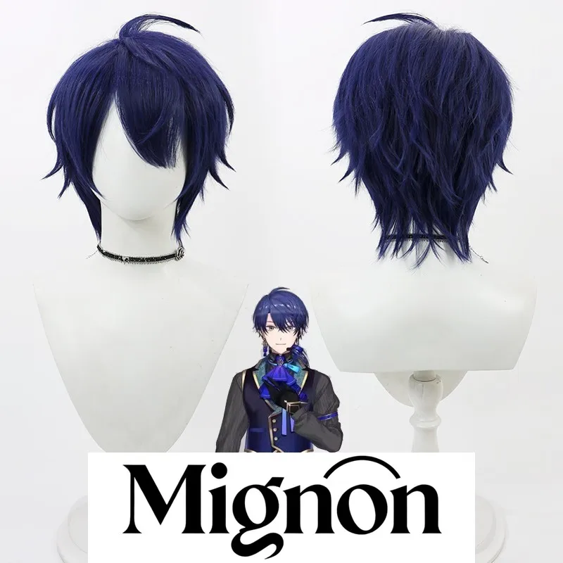 

Nijisanji VTuber Elu Akasaki парик для косплея темно-синие короткие волосы подарок на Хэллоуин