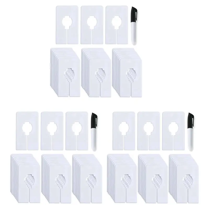 BHBD-90 Closet Dividers For Hanging Clothes- Rectangle Clothing Size Dividers,White Closet Divider Set With Marker