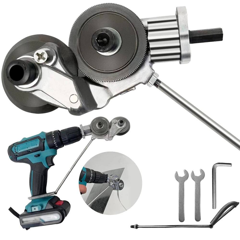 

Electric Drill Plate Cutter Attachment Metal Double Headed Sheet Cutting Tool Cut Plate Punch Shears Drill for Copper Cutter