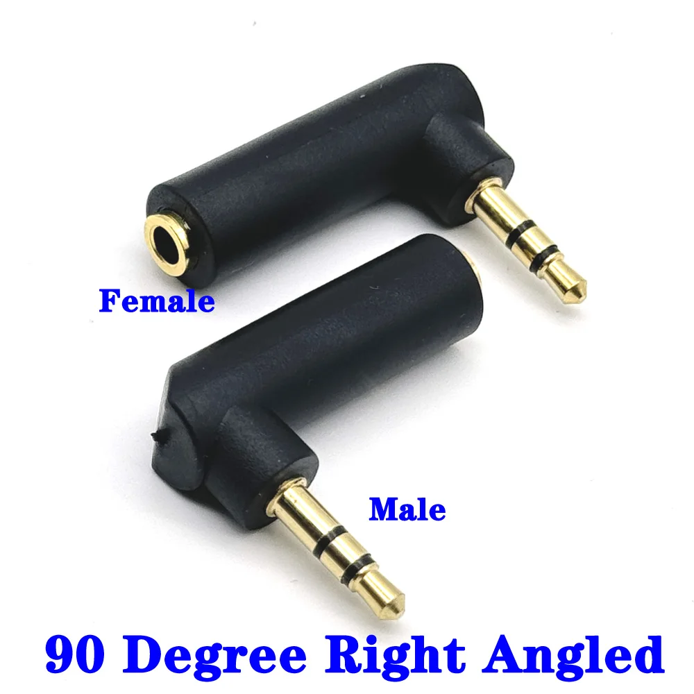 

90 Degree Right Angled 3.5mm Male To Female Audio Converter Adapter Connector L Type Stereo Earphone Microphone Connector Plug