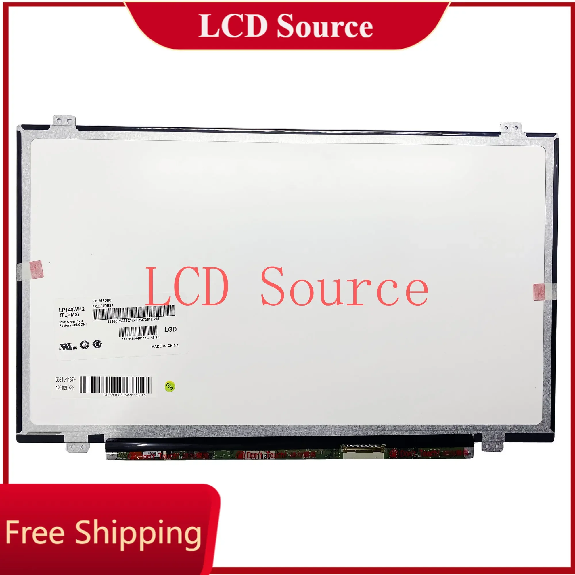 LP140WH2 TLM2 TJA2 TLD3 TLE2 B140XW03 V.0 M140NWR2 R1 HB140WX1-300 400 B140XTN02.3 1366X768 LVDS 40 Pins Laptop LCD Screen