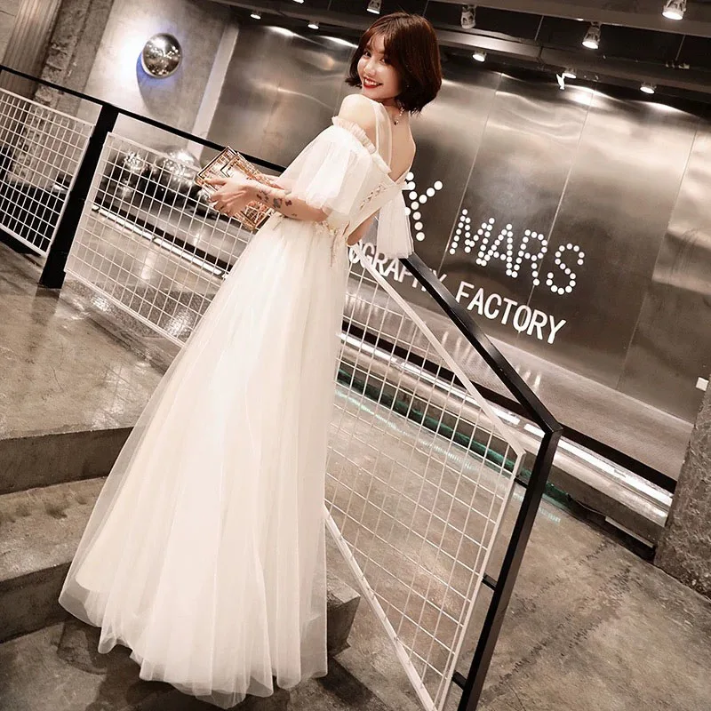 DongCMY Luxury Banquet Wedding Dress Woman 2024 New Temperament Long Prom Dress Champagne Bridesmaid Gown