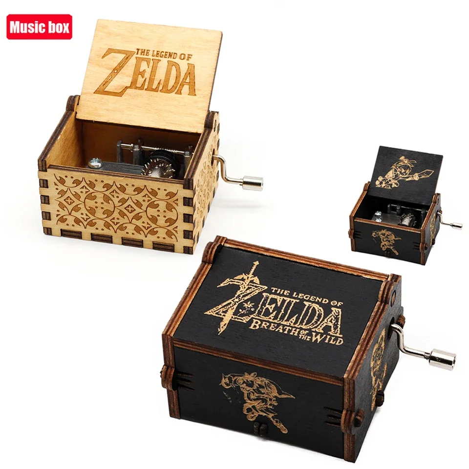 Anime nuevo The Legend of Zelda DIY caja de música de madera creativa calidad manivela música Sky City colección Hobby juguete mejor regalo