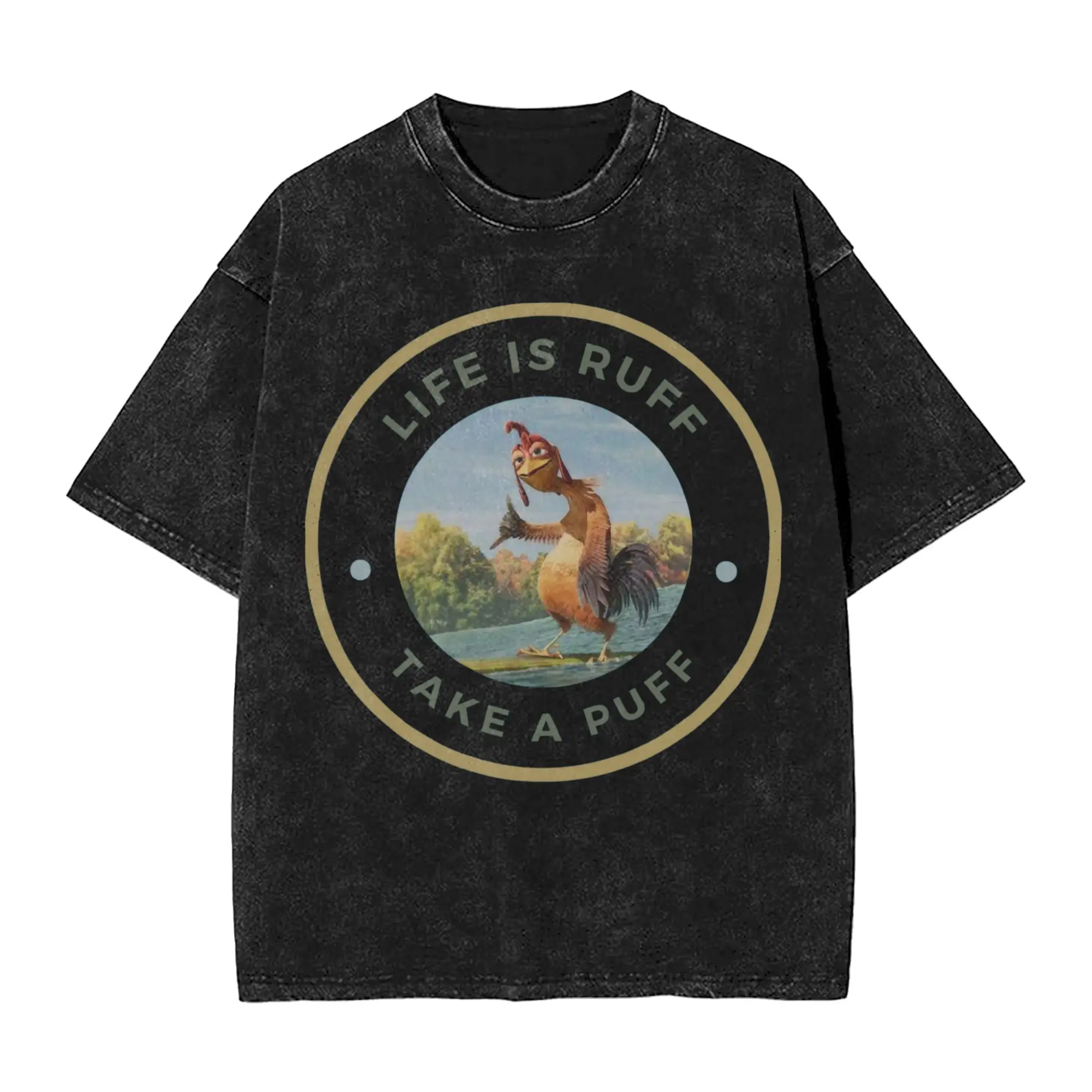 Harajuku Washed Shirt Surf's Up Chicken Joe Outfit Fashion T-Shirts Oversize  Streetwear Short Sleeve Summer Tee Shirt