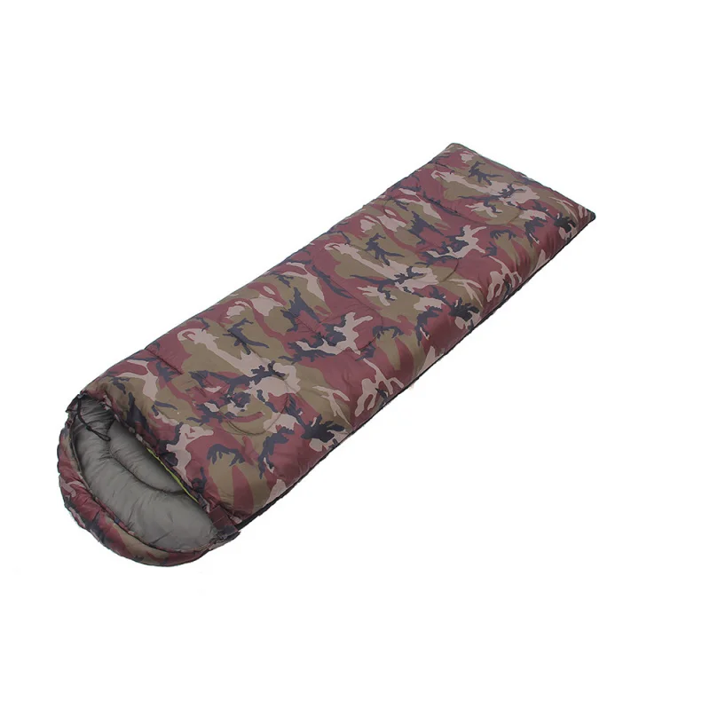 Camouflage Sleeping Bag Outdoor Mountaineering Camping Envelope Thickened Warm Hollow Cotton Sleeping Bag Custom Printing