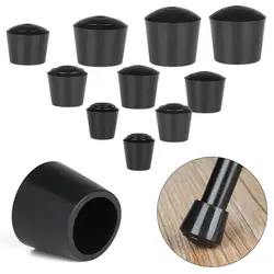 10pcs/pack Black Round Table Chair Foot Cover Rubber Chair Leg Caps Non-Slip Chair feet Pad Furniture Accessories