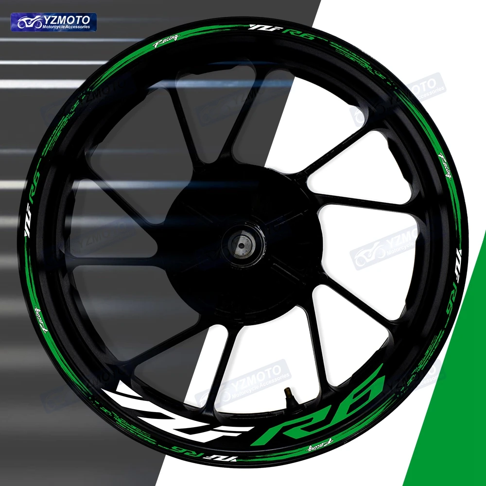 

Для мотоцикла YZF R6 YZF-R6 17-дюймовая наклейка на переднее и заднее колесо, светоотражающая водонепроницаемая декоративная наклейка на обод втулки