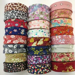 Single Fold Cotton bias tape, bias binding voor tafelkleed, dekbed, ambachtelijk naaien, bloemenprint, 25 mm (1