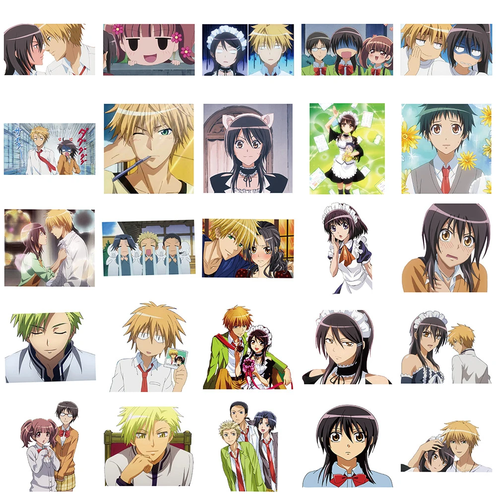 Anime Maid Sama Adesivos para Meninas, Ayuzawa Misaki Susu, Decoração para Laptop, Mala, Bagagem, Parede, Decalque, 10 Pcs, 30 Pcs, 50Pcs