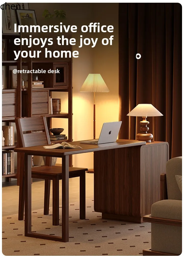 ZML solid wood rectangular mobile telescopic writing Chinese home study desk computer desk