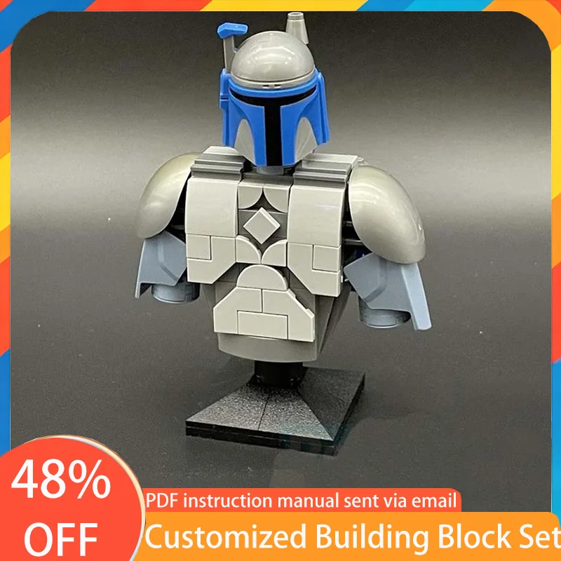 159 PCS Star Battle Fett bust MOC Customize Modular Building Block Kids Educational Simple Creative DIY Boys Assembly Toy Gift