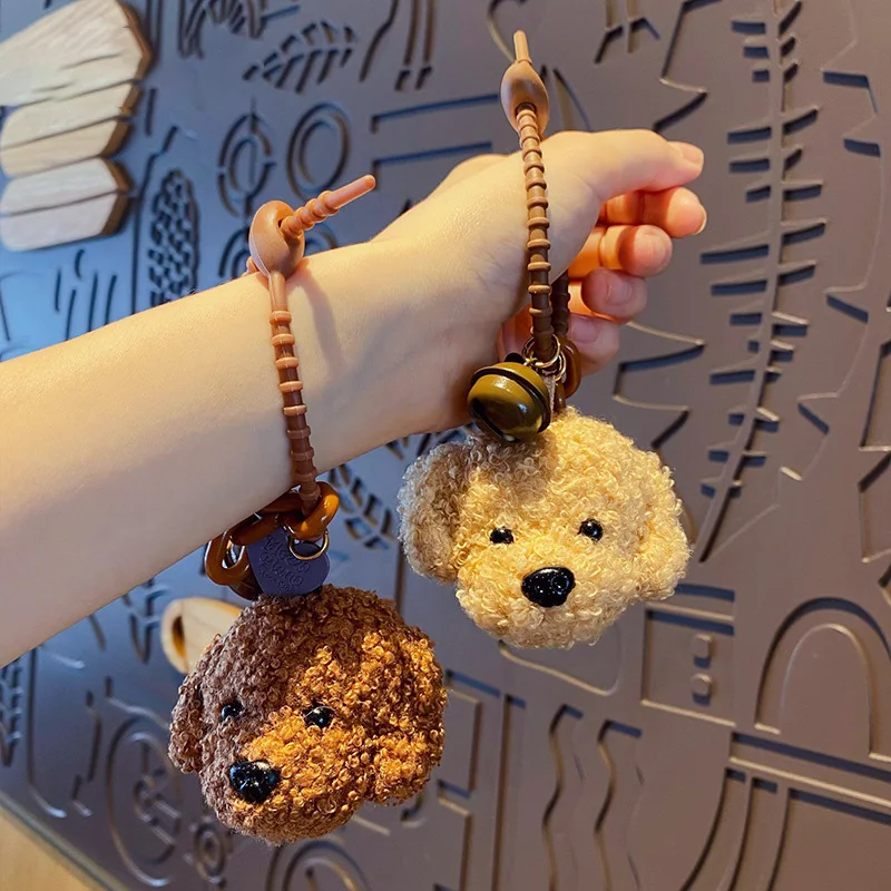 New Plush Poodle Teddy Dog Pendant Key Chains For Women Men Girls Car Key Ring Keychain Bag Charm DIY Accessories Couple Gift