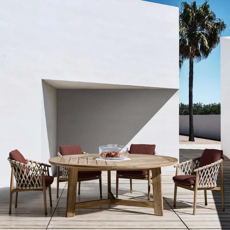 

Customizable Nordic Outdoor Teak Leisure Table and Chair