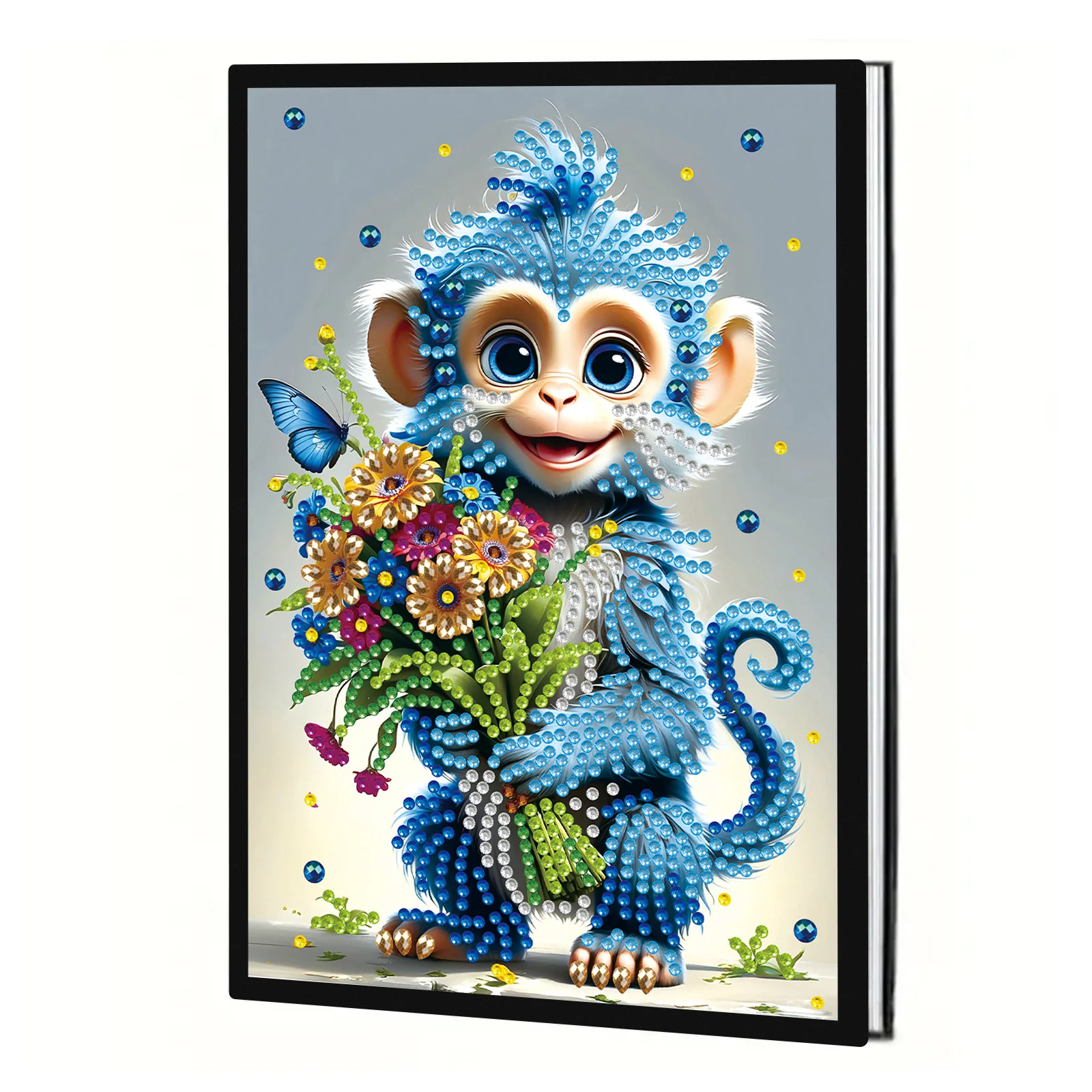 

Diamond Art Painting Notebook Kits for Adults,Blue Monkey Notebook Special shape Diamond Art Dots for Creative office Art Gift