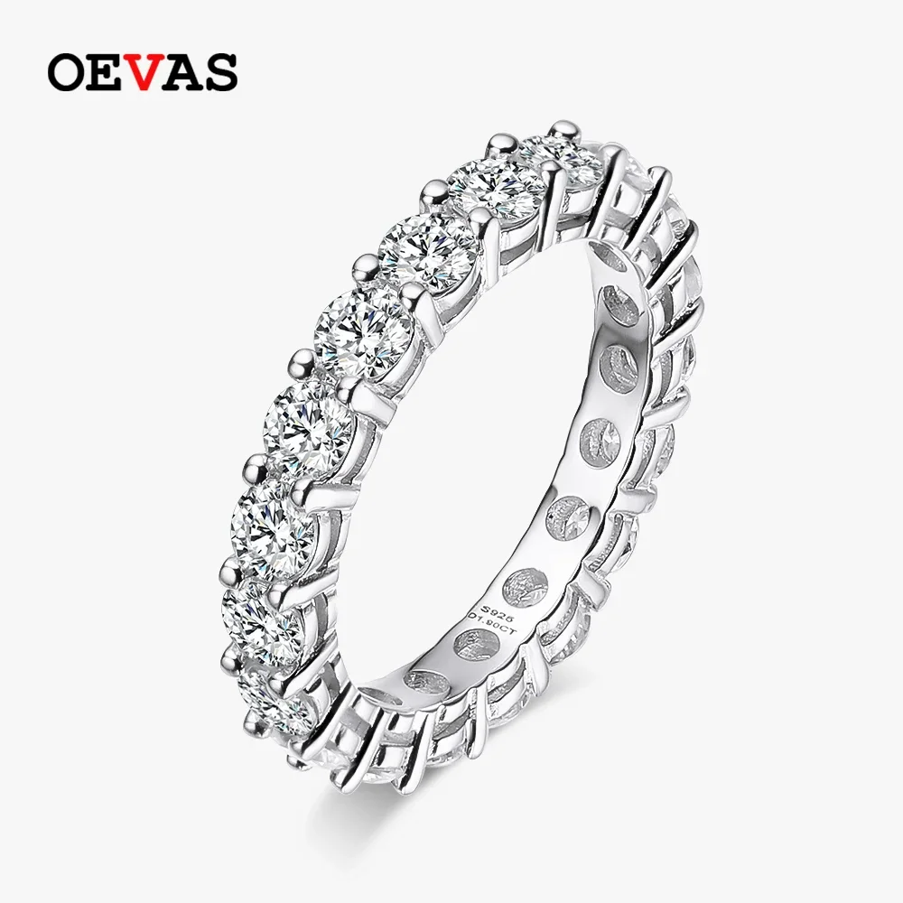 

OEVAS 2.2 Carat 3MM Moissanite Full Circle Row Diamond Ring 925 Sterling Silver Pass Diamond Test For Women Wedding Fine Jewelry