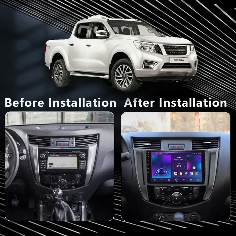 QSZN Car Radio For Nissan Navara Frontier NP300 4 D23 2014 -2021 2K QLED Android 13 Multimedia Video Player AI Voice CarPlay GPS