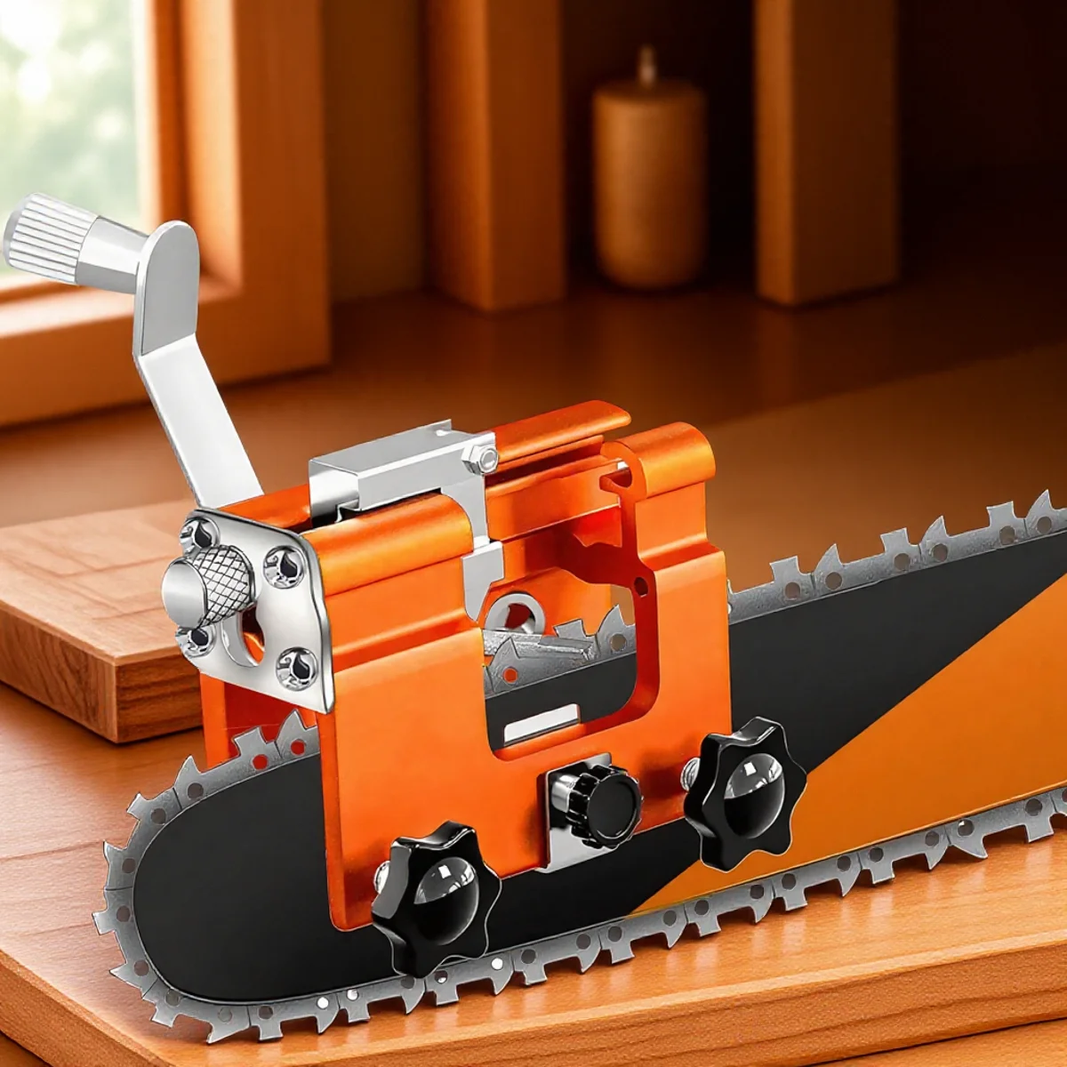 

Portable Chainsaw Sharpener Manual Chain Sharpening Kit with Burr Stone Ideal for Lumberjacks and Gardeners