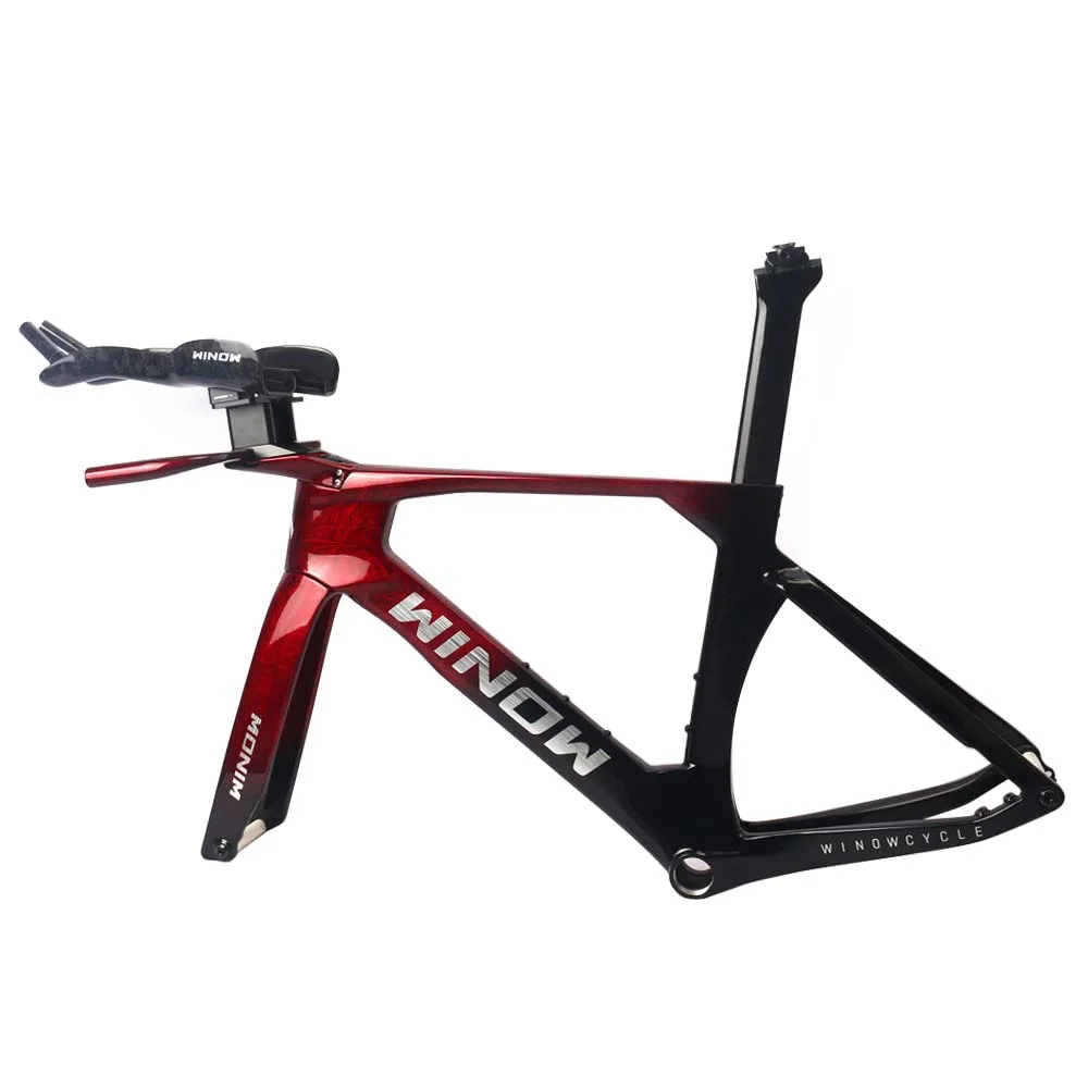 جديد كامل الكربون TT إطار دراجة هوائية القرص الكربون الإطار سباق الدراجات الترياتلون الوقت محاكمة ألياف الكربون دراجة الإطار TT بار #3