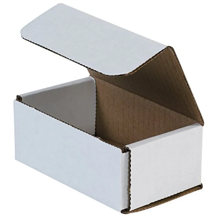 

White Corrugated Cardboard Mailer Box 5" L x 3" W x 2" H Pack of 50 Crush-Proof for Shipping and Mailing UPS USPS and FedEx