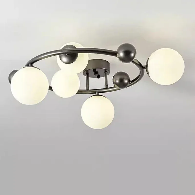 SANDYHA Unique Circular Magic Bean Pendant Lights Modern Chandelier for Restaurant Living Room Bedroom Stylish Lighting Fixture